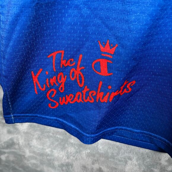 Vintage Champion Jersey Shirt Y2K King of Sweatshirts Blue Red Sz Medium - Picture 5 of 7